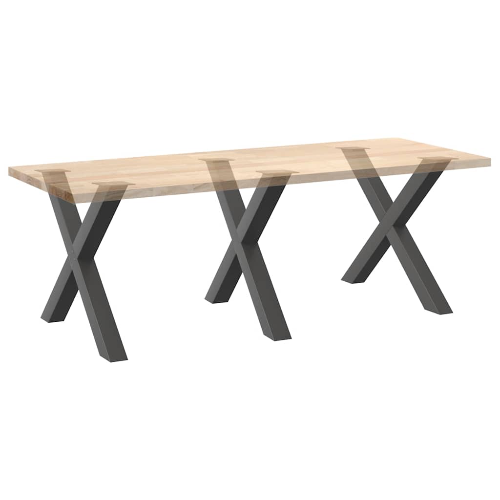 Gambe per tavolo da pranzo forma X 3 pz Antracite 90x(72-73) cm