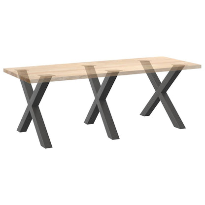 Gambe per tavolo da pranzo forma X 3 pz Antracite 90x(72-73) cm