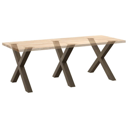 Gambe per tavolo da pranzo forma X 3 pz naturale 90x(72-73) cm