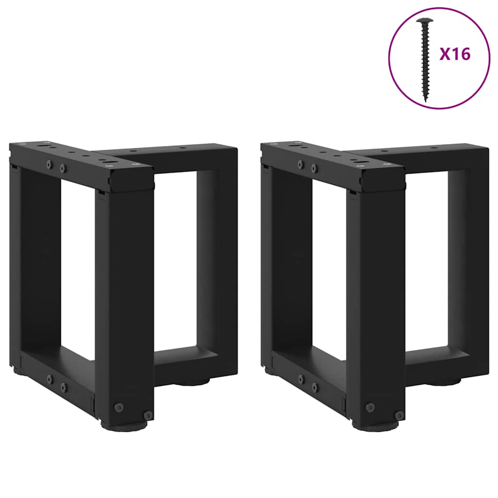 Gambe Tavolino da Caffè a T 2 pz Nero 30x25x(30-31) cm Acciaio