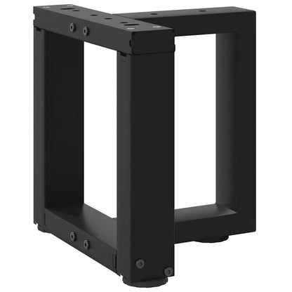 Gambe per Tavolino da Caffè forma T 2 pz Nere 30x25x(30-31) cm