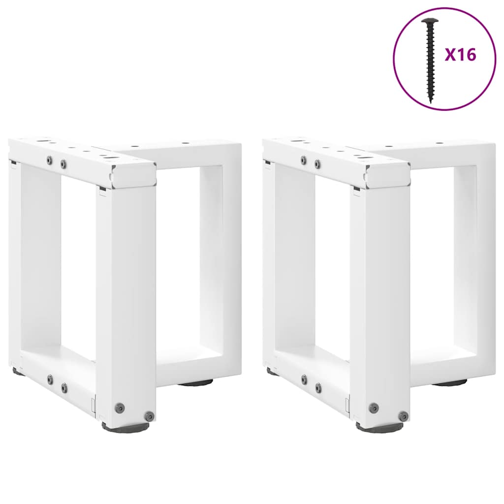 Gambe Tavolino da Caffè a T 2 pz Bianco 30x25x(30-31)cm Acciaio