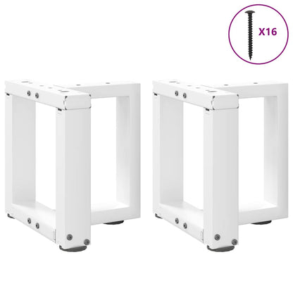 Gambe Tavolino da Caffè a T 2 pz Bianco 30x25x(30-31)cm Acciaio