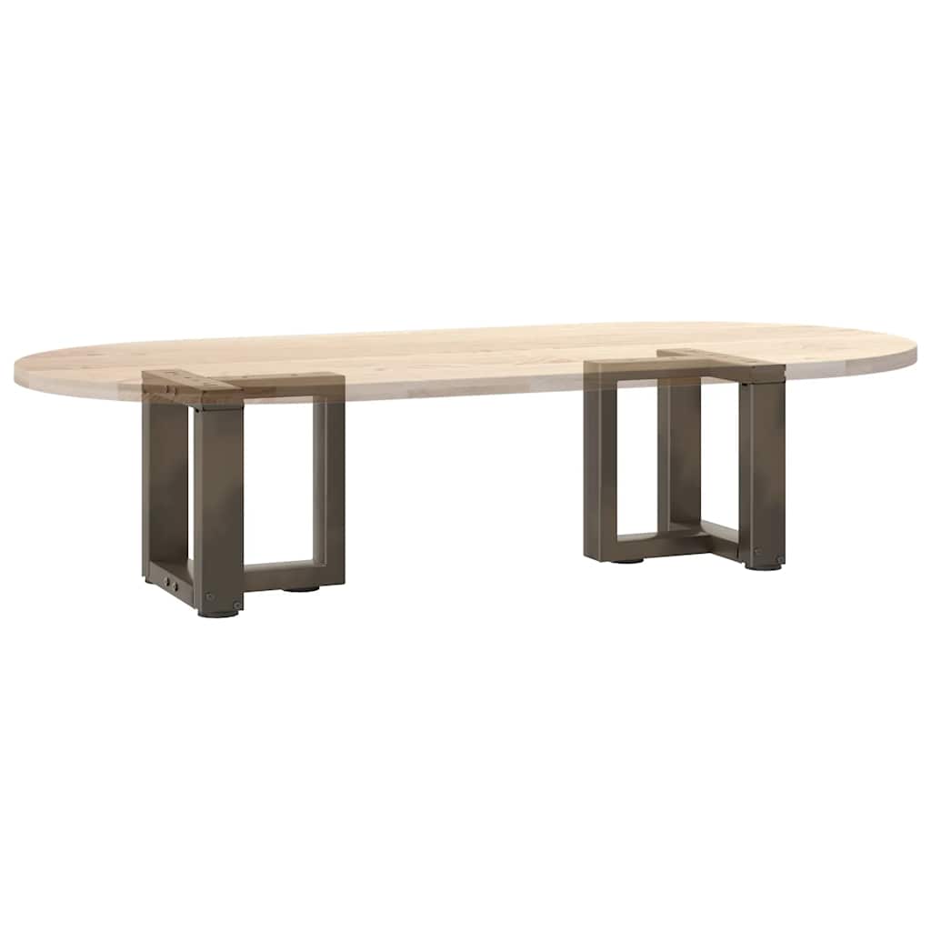Gambe per Tavolino da Caffè a Forma di T 2 pz Nere 30x25x(30-31) cm Acciaio | homemem39