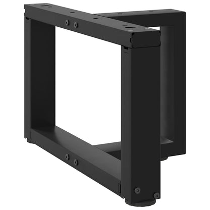 Gambe per Tavolino da Caffè a Forma di T 2 pz Nere 40x25x(30-31) cm Acciaio