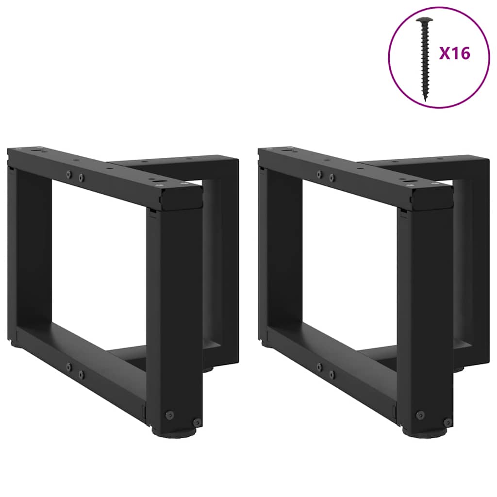 Gambe per Tavolino da Caffè a Forma di T 2 pz Nere 40x25x(30-31) cm Acciaio
