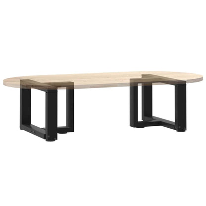 Gambe per Tavolino da Caffè a Forma di T 2 pz Nere 40x25x(30-31) cm Acciaio