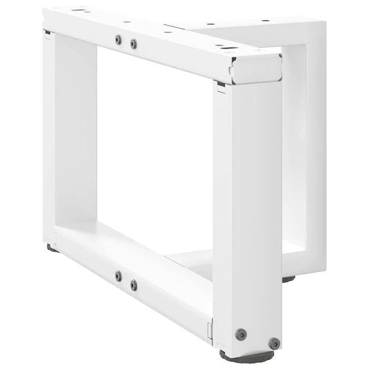 Gambe Tavolino da Caffè a T 2 pz Bianco 40x25x(30-31)cm Acciaio