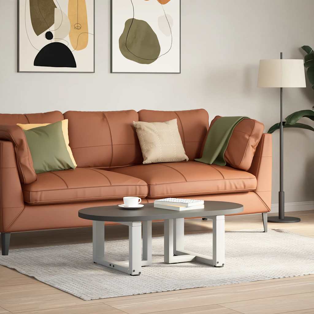 Gambe Tavolino da Caffè forma T 2 pz Bianche 40x25x(30-31) cm