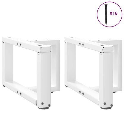 Gambe Tavolino da Caffè forma T 2 pz Bianche 40x25x(30-31) cm