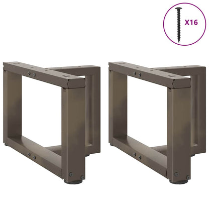 Gambe per Tavolino da Caffè forma T 2 pz Nere 40x25x(30-31) cm