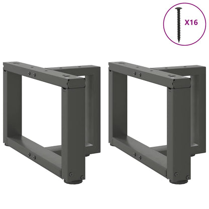 Gambe Tavolino da Caffè forma T 2 pz Antracite 50x25x(30-31) cm