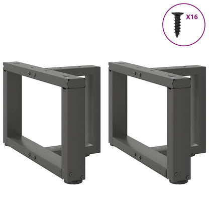 Gambe Tavolino Caffè a T 2 pz Antracite 50x25x(30-31)cm Acciaio