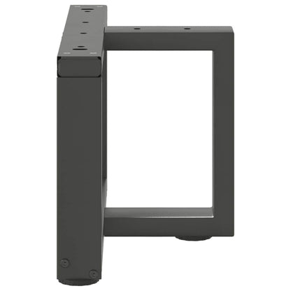 Gambe Tavolino da Caffè forma T 2 pz Antracite 50x25x(30-31) cm