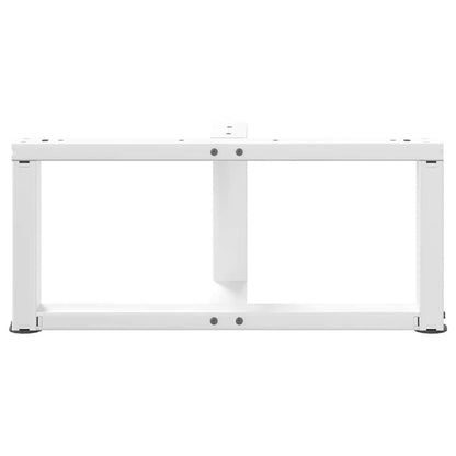 Gambe Tavolino da Caffè a T 2 pz Bianco 60x25x(30-31)cm Acciaio