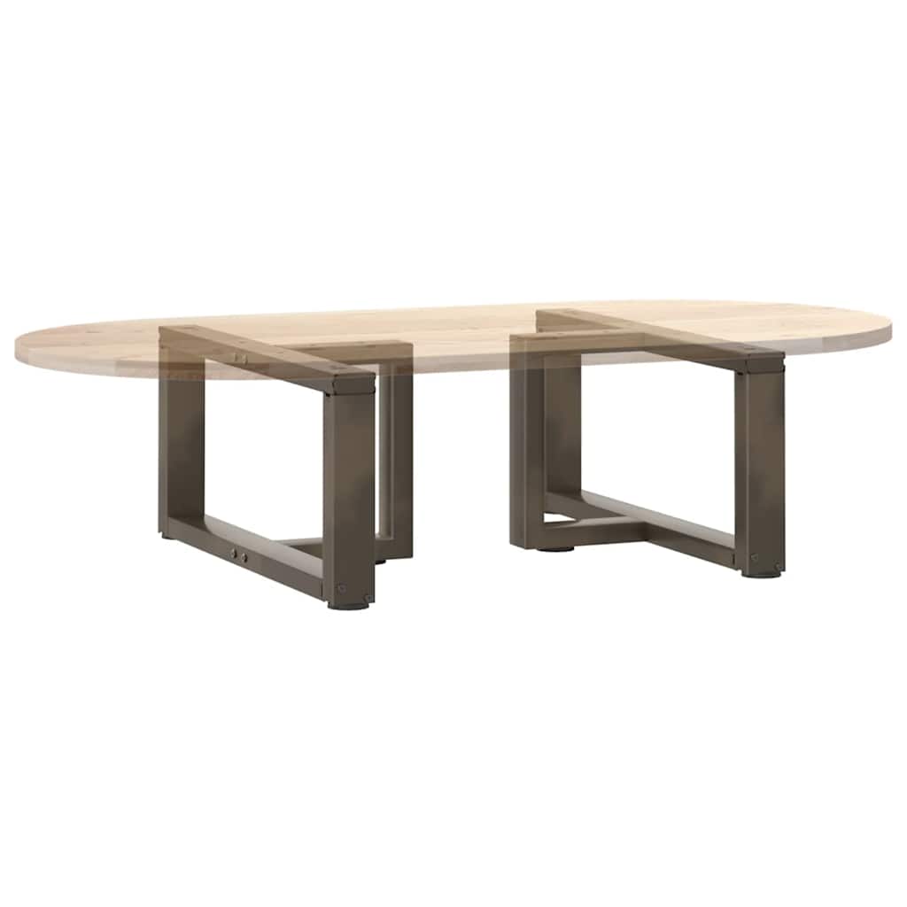 Gambe per Tavolino da Caffè a Forma di T 2 pz Nere 60x25x(30-31) cm Acciaio | homemem39