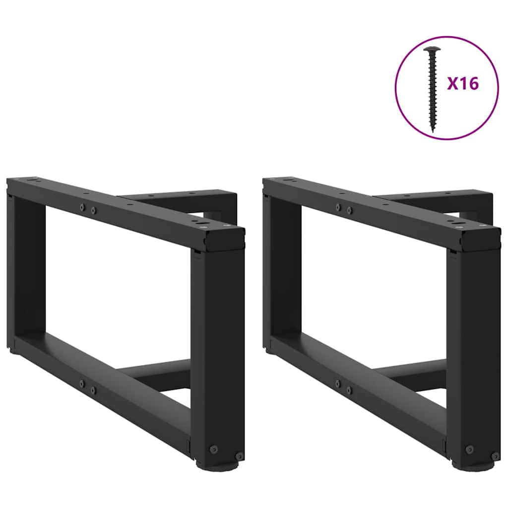 Gambe per Tavolino da Caffè forma T 2 pz Nere 70x25x(30-31) cm