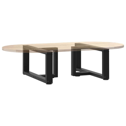 Gambe per Tavolino da Caffè forma T 2 pz Nere 70x25x(30-31) cm