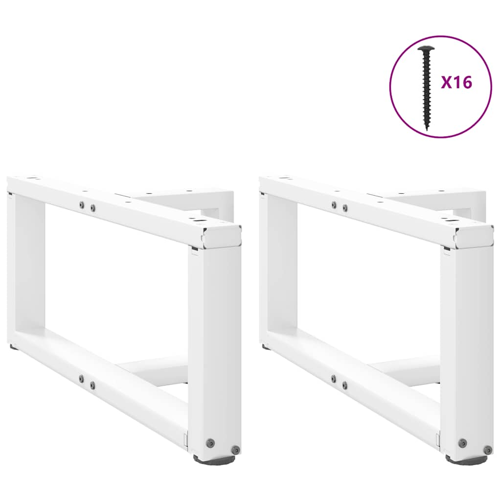 Gambe Tavolino da Caffè a T 2 pz Bianco 70x25x(30-31)cm Acciaio