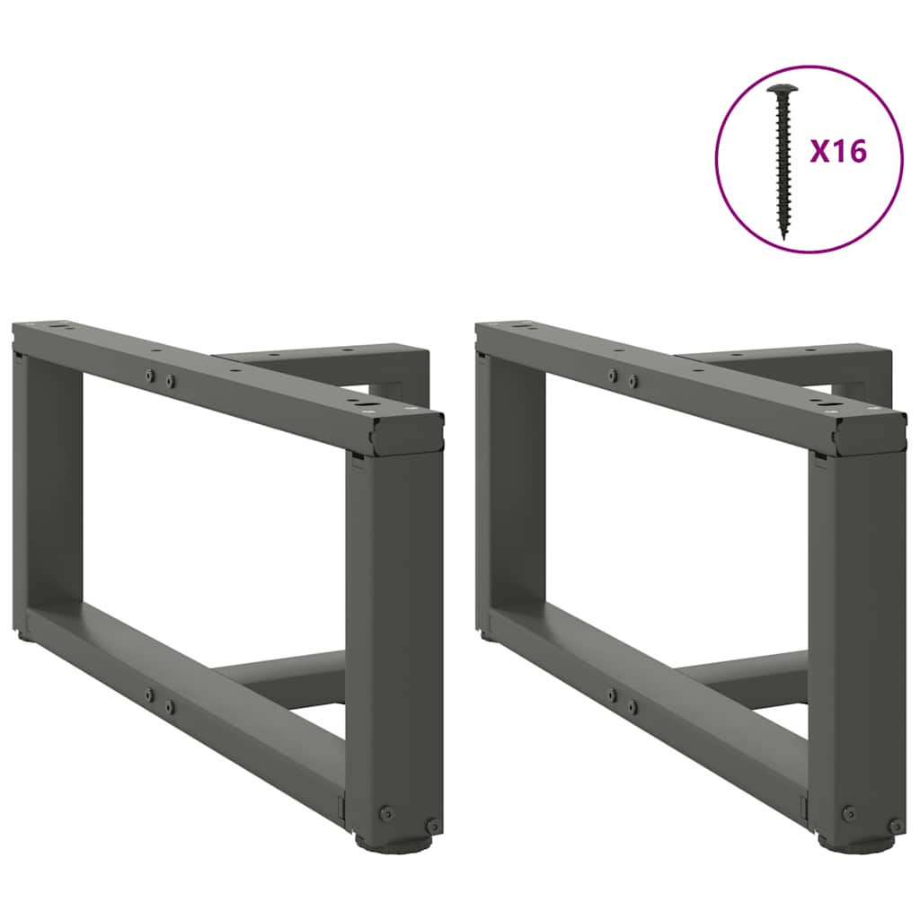 Gambe Tavolino da Caffè forma T 2 pz Antracite 70x25x(30-31) cm