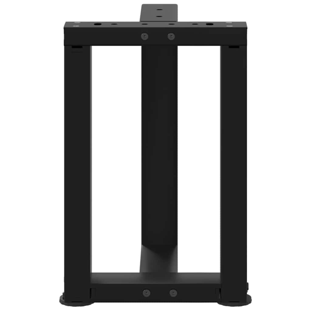 Gambe per Tavolino da Caffè forma T 2 pz Nere 28x25x(42-43) cm