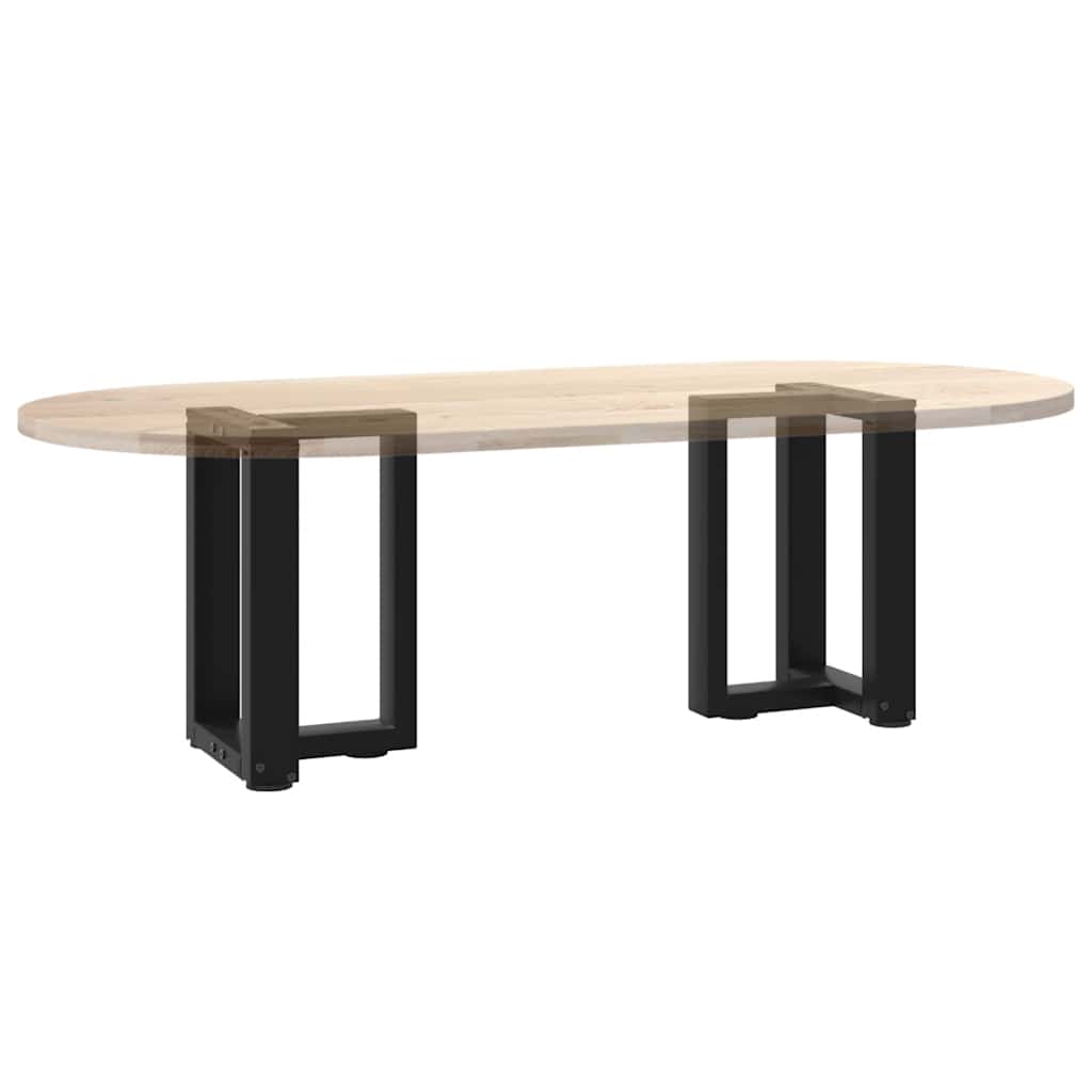 Gambe per Tavolino da Caffè forma T 2 pz Nere 28x25x(42-43) cm
