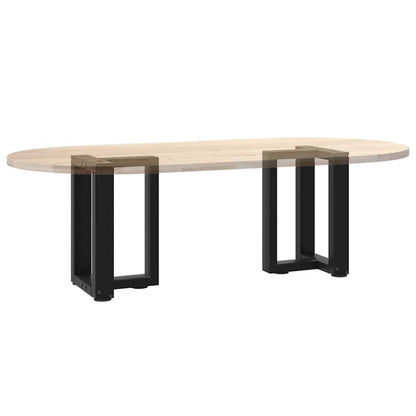 Gambe per Tavolino da Caffè forma T 2 pz Nere 28x25x(42-43) cm