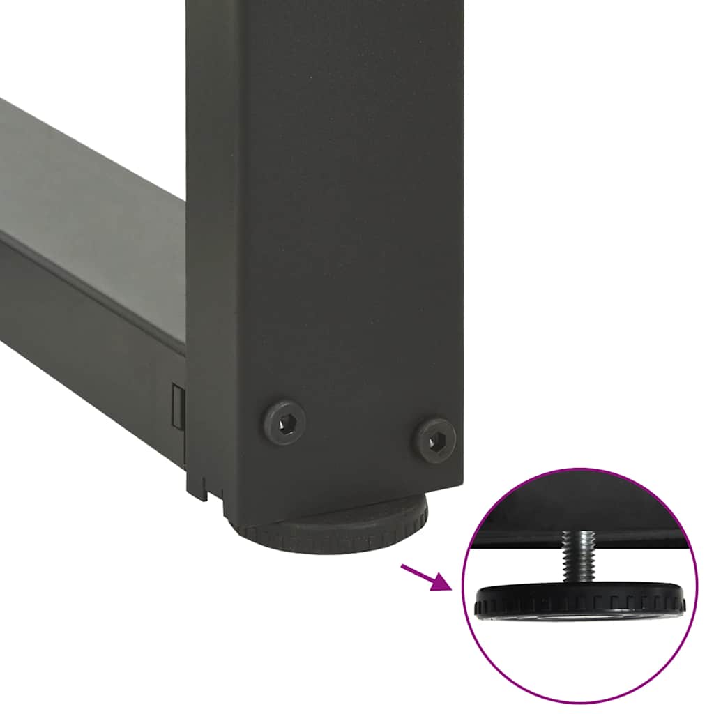 Gambe Tavolino da Caffè forma T 2 pz Antracite 28x25x(42-43) cm