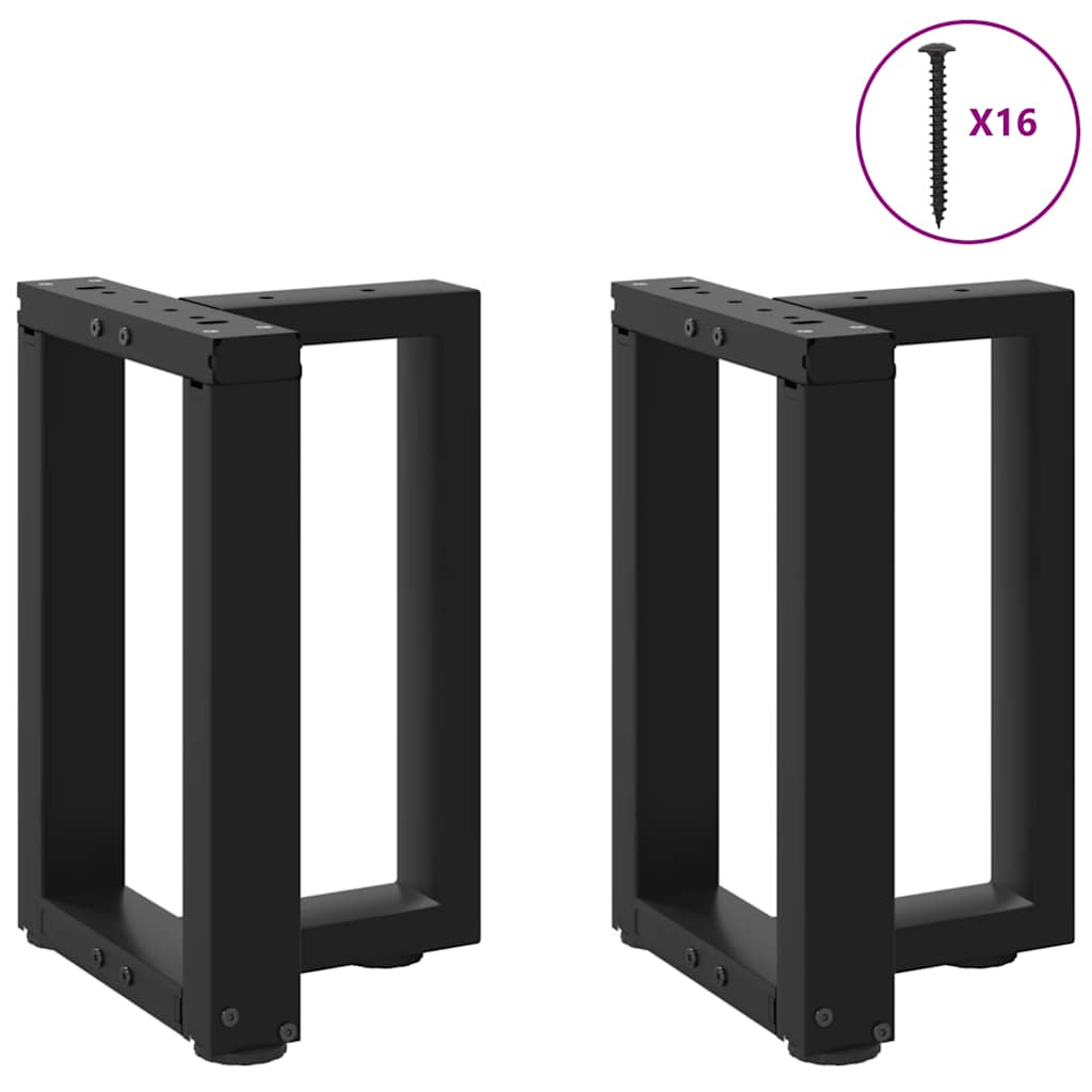 Gambe per Tavolino da Caffè forma T 2 pz Nere 38x25x(42-43) cm