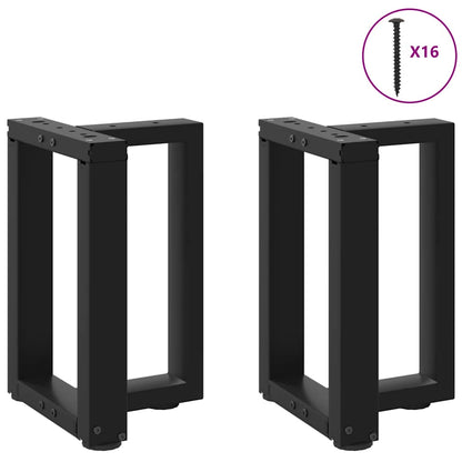 Gambe per Tavolino da Caffè forma T 2 pz Nere 38x25x(42-43) cm