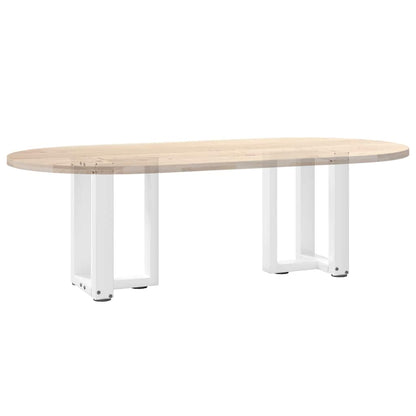 Gambe Tavolino da Caffè forma T 2 pz Bianche 38x25x(42-43) cm