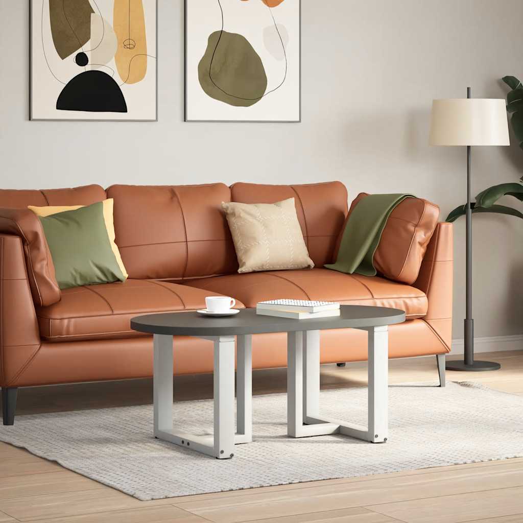 Gambe Tavolino da Caffè forma T 2 pz Bianche 50x25x(42-43) cm