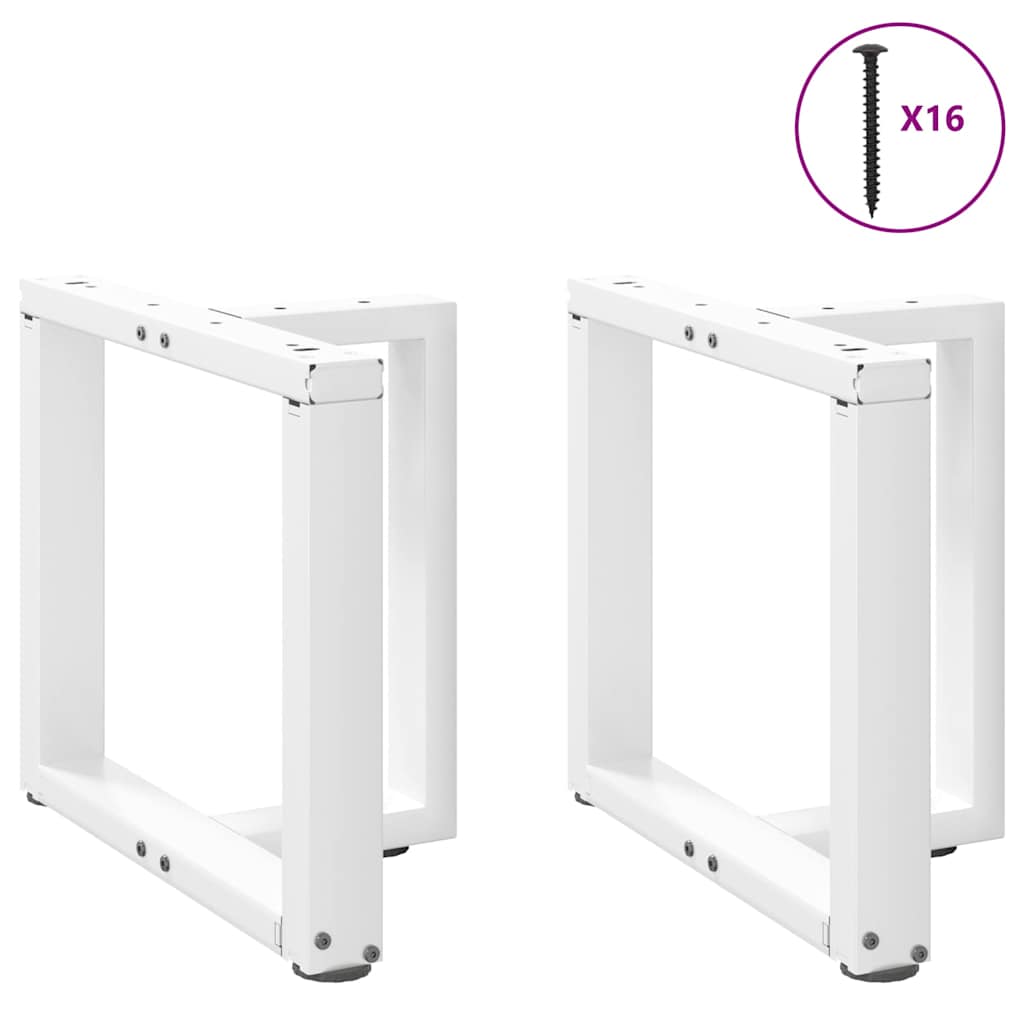 Gambe Tavolino da Caffè forma T 2 pz Bianche 50x25x(42-43) cm
