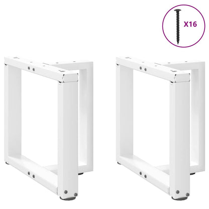 Gambe Tavolino da Caffè forma T 2 pz Bianche 50x25x(42-43) cm