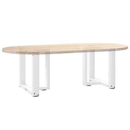 Gambe Tavolino da Caffè forma T 2 pz Bianche 50x25x(42-43) cm