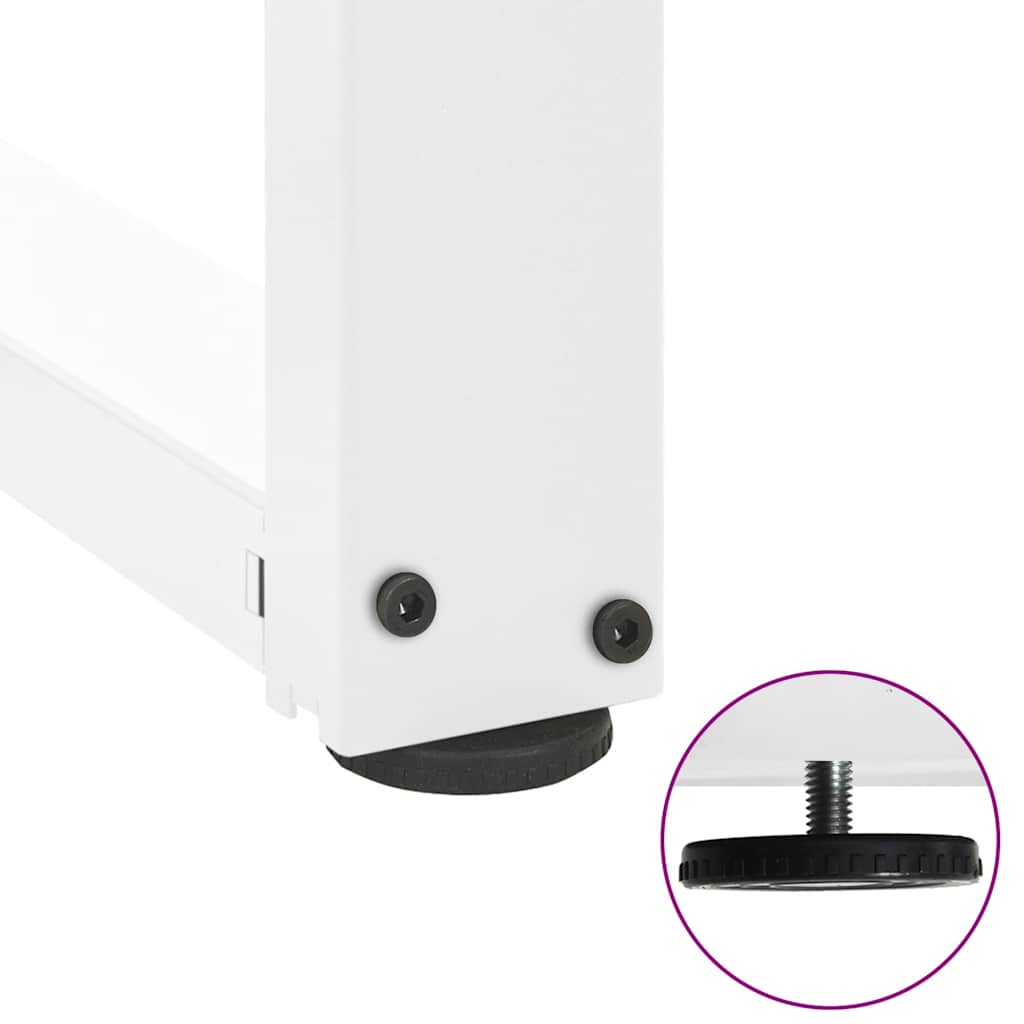 Gambe Tavolino da Caffè forma T 2 pz Bianche 50x25x(42-43) cm