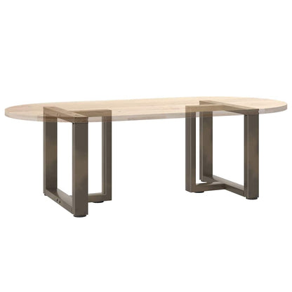 Gambe Tavolino da Caffè forma T 2 pz Naturale 50x25x(42-43) cm