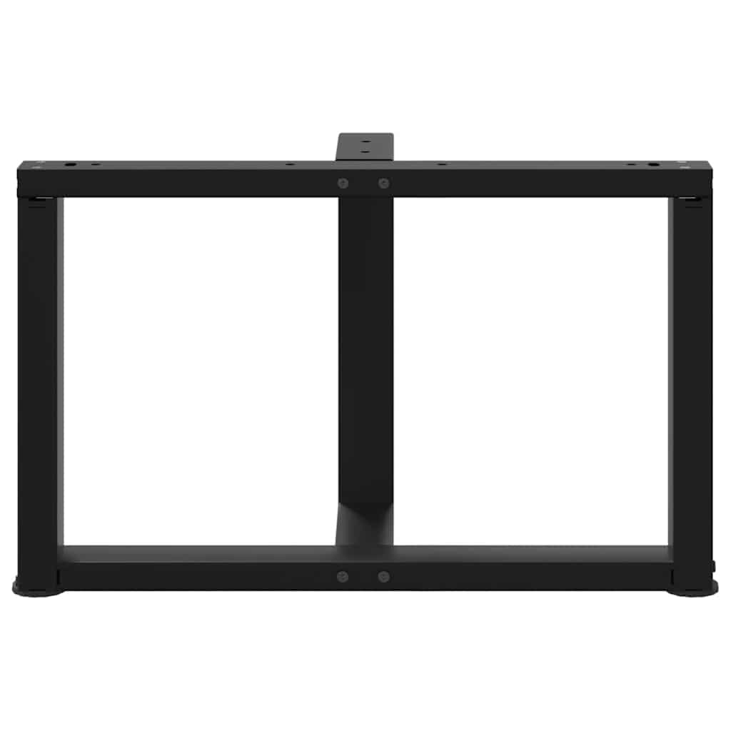 Gambe Tavolino da Caffè a T 2 pz Nero 60x25x(42-43) cm Acciaio