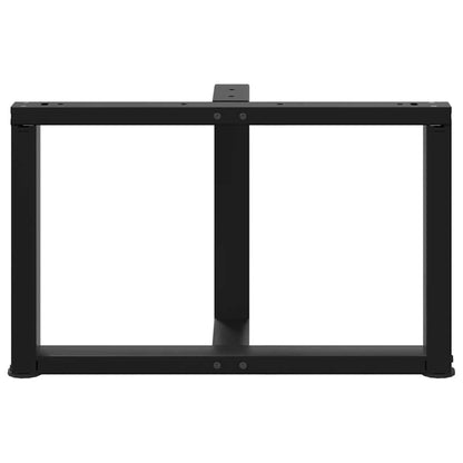 Gambe Tavolino da Caffè a T 2 pz Nero 60x25x(42-43) cm Acciaio