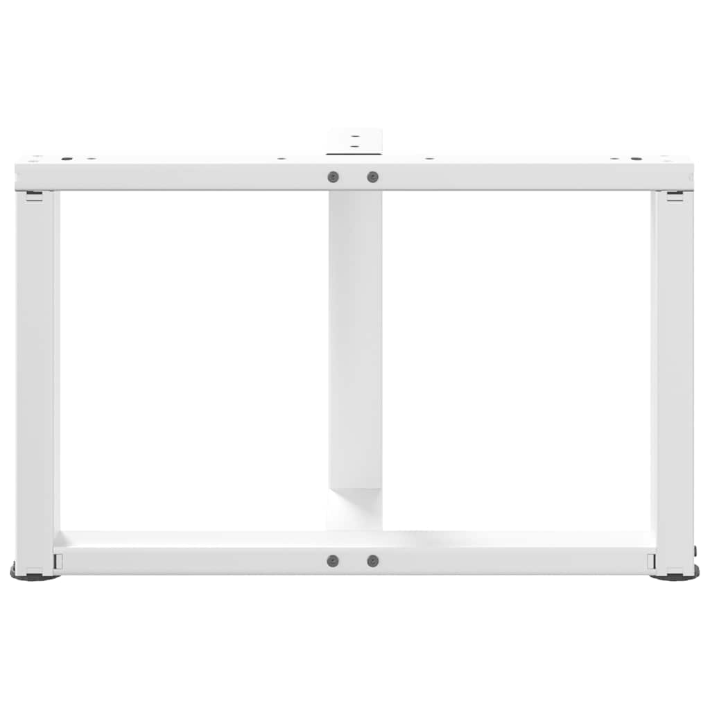 Gambe Tavolino da Caffè a T 2 pz Bianco 60x25x(42-43)cm Acciaio