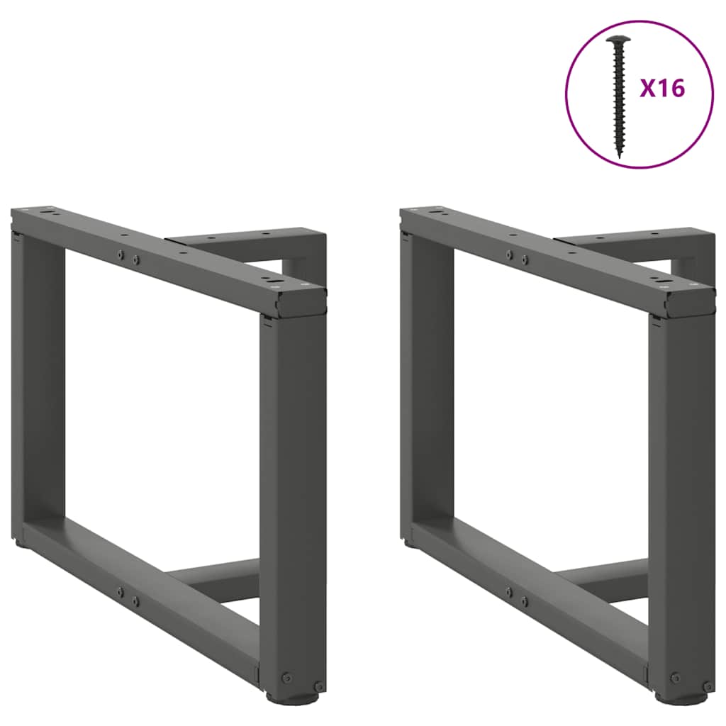 Gambe Tavolino da Caffè forma T 2 pz Antracite 60x25x(42-43) cm