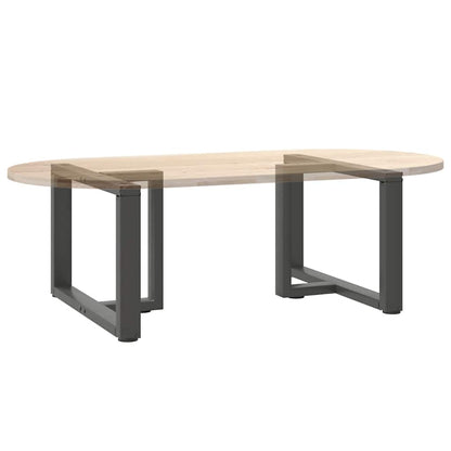 Gambe Tavolino da Caffè forma T 2 pz Antracite 60x25x(42-43) cm