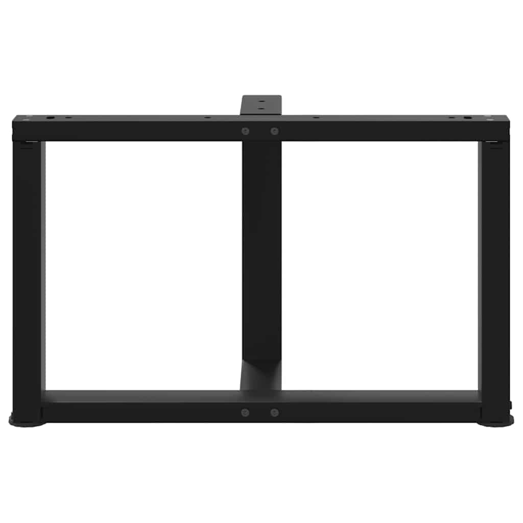 Gambe Tavolino da Caffè a T 2 pz Nero 70x25x(42-43) cm Acciaio