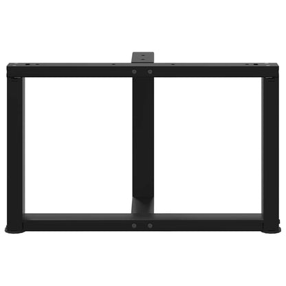 Gambe Tavolino da Caffè a T 2 pz Nero 70x25x(42-43) cm Acciaio