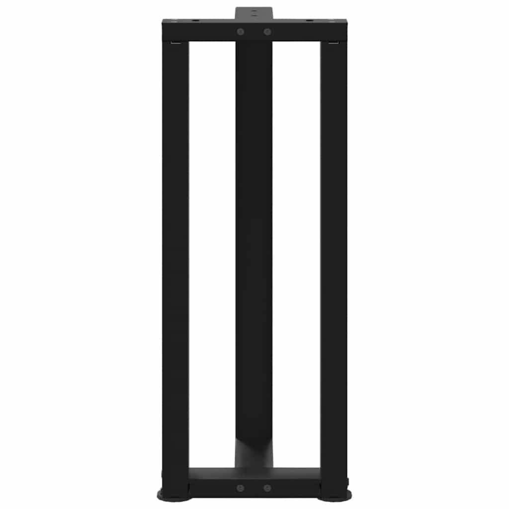 Gambe Tavolo Consolle a T 2 pz Nero 25x28x(72-73) cm Acciaio