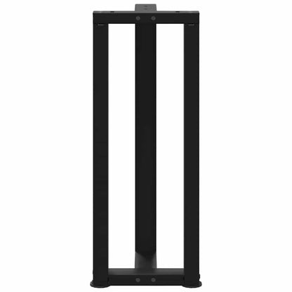 Gambe Tavolo Consolle a T 2 pz Nero 25x28x(72-73) cm Acciaio