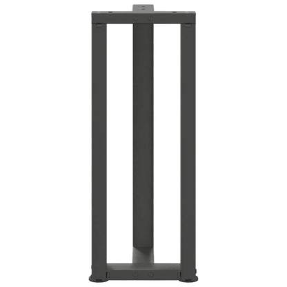 Gambe per tavolo consolle a T 2 pz Antracite 25x28x(72-73) cm