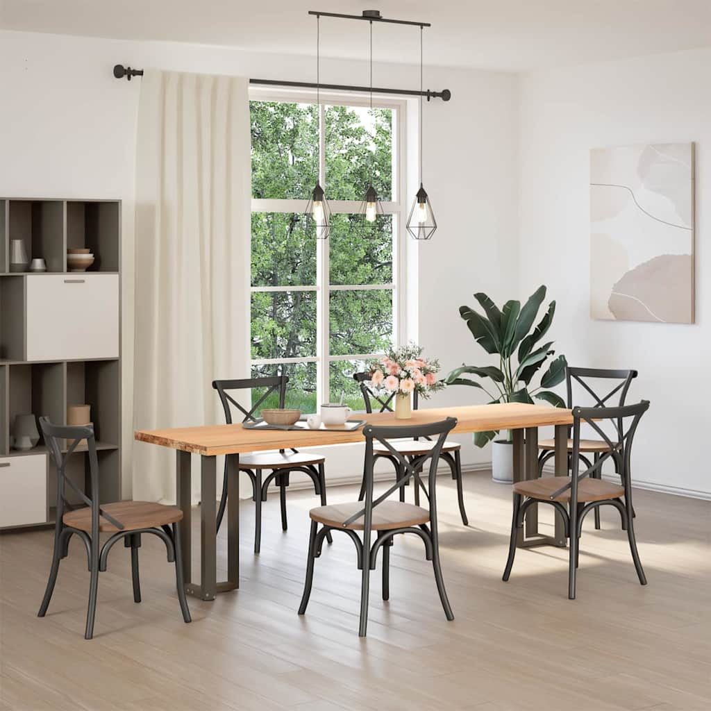 Gambe per Tavolo Consolle a Forma di T 2 pz Nere 25x28x(72-73) cm Acciaio - homemem39