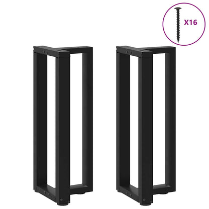 Gambe per Tavolo Consolle forma T 2 pz Nere 38x25x(72-73) cm