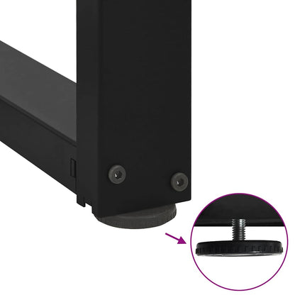 Gambe per Tavolo Consolle forma T 2 pz Nere 38x25x(72-73) cm